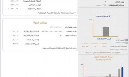 فاتورة الكهرباء السعودية