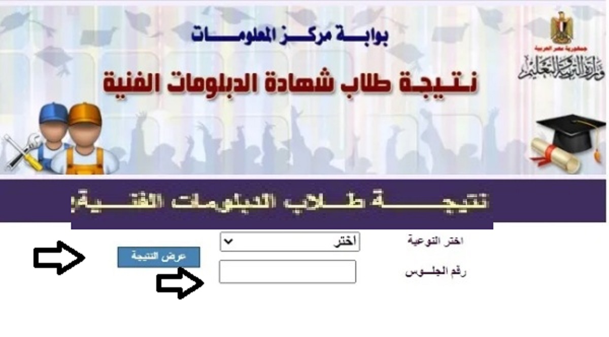 موقع الاستعلام عن نتيجة الدبلومات الفنية 2022