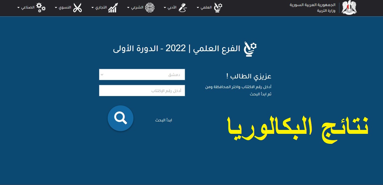 نتائج البكالوريا حسب الاسم الصف التاسع بوابة النتائج الامتحانية| شهادة الثانوية العامة 2022