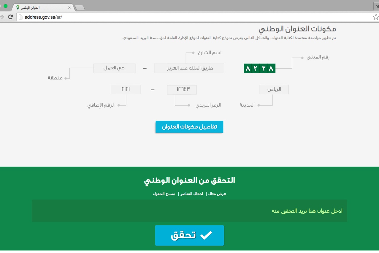 كيف اعرف العنوان الوطني الخاص بي؟
