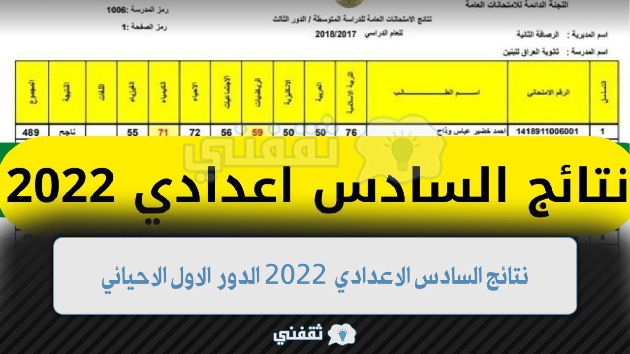 نتائج السادس الاعدادي 2022 الدور الاول الاحيائي