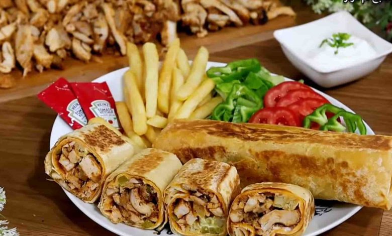 طريقة عمل شاورما الدجاج السوري في المنزل كالمطاعم وسر التتبيلة الاصلية للشاورما