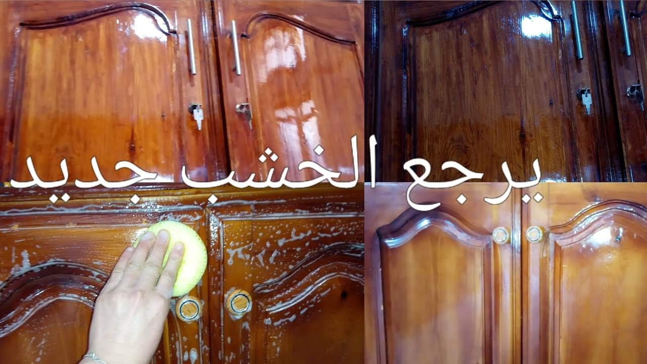 تنظيف المطبخ الخشب من الدهون والاوساخ