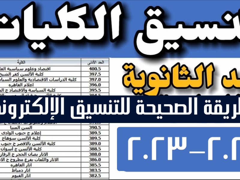 رابط الاستعلام عن نتيجة تنسيق الثانوية العامة 2022 المرحلة الأولى