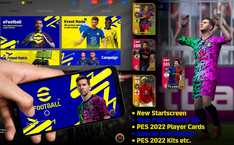 تحميل بيس 2022 efootball pes موبايل للكمبيوتر تعليق عربي