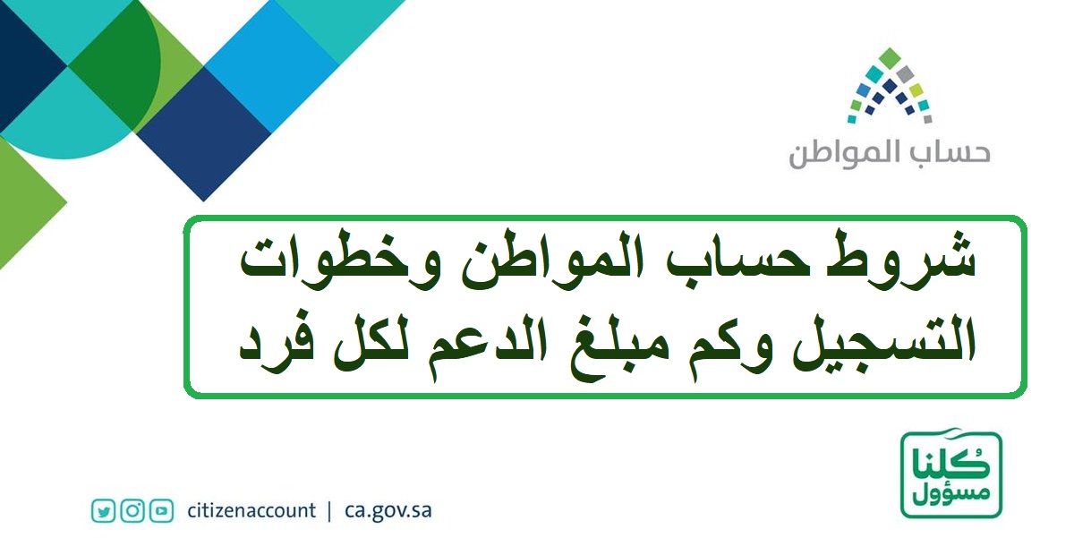 شروط حساب المواطن وخطوات التسجيل وكم مبلغ الدعم لكل فرد