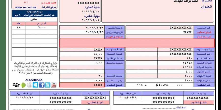 سداد فاتورة الكهرباء