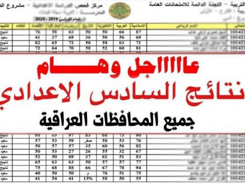 رابط استخراج نتائج السادس الاعدادي 2022