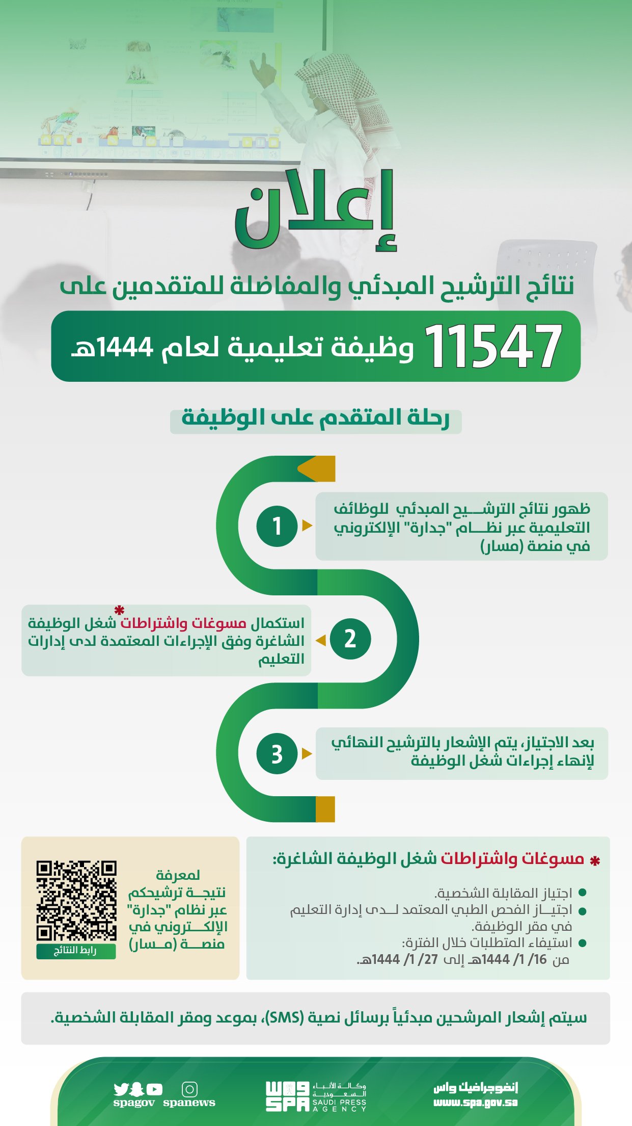 أستعلام نتائج الوظائف التعليمية وأسماء المرشحين عبر منصة جدارة