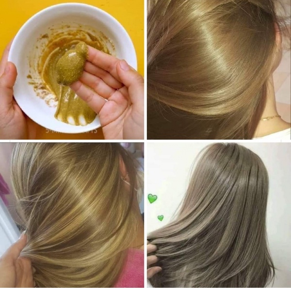 طريقة إبداعية لتلوين الشعر أشقر رمادي في البيت بصبغة من مواد طبيعية 100% ونتيجة مضمونة