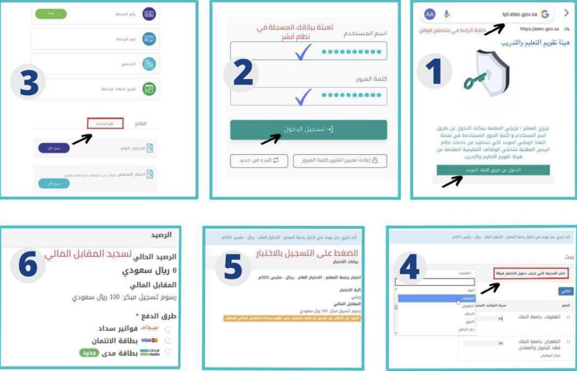 التسجيل في اختبارات الرخصة المهنية للمعلمين