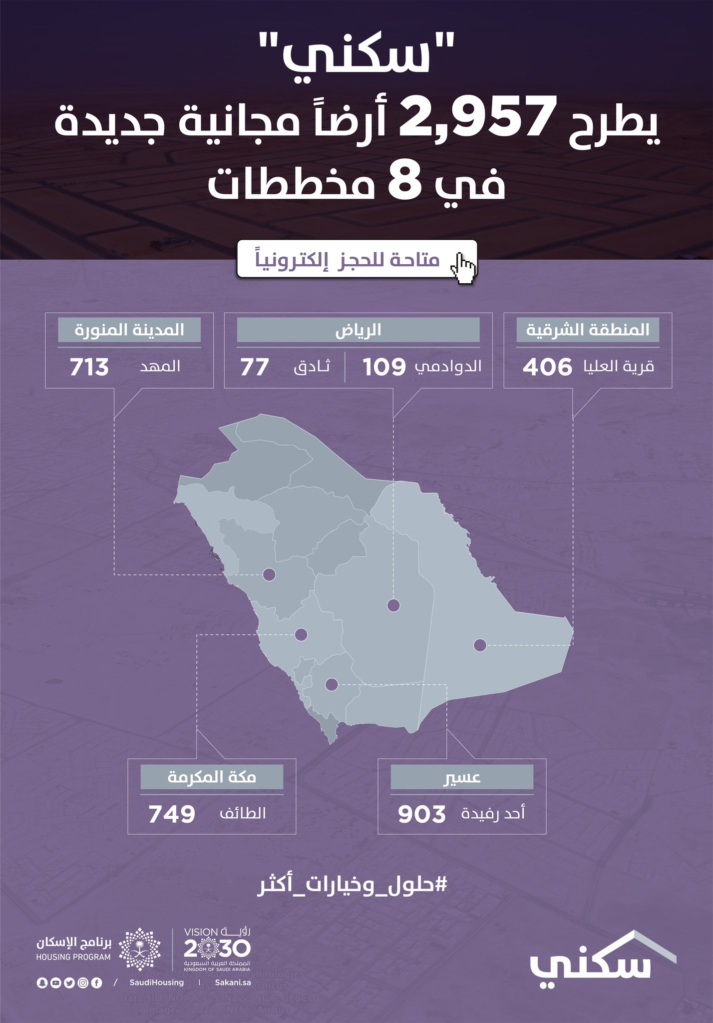 خطوات حجز أرض مجانا عبر منصة سكني 1444