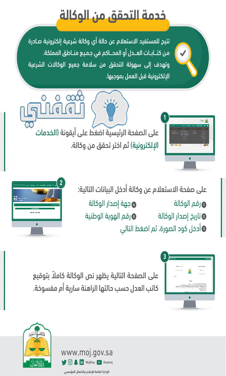 استعلام عن وكالة إلكترونية