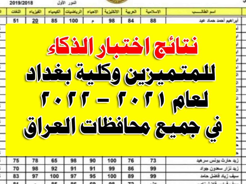 "هنا" رابط الاستعلام عن نتائج القبول بمدارس المتفوقين والمتميزين بالعراق 2022/2023 الاستعلام بالرقم الامتحاني Epedu.Gov.Iq