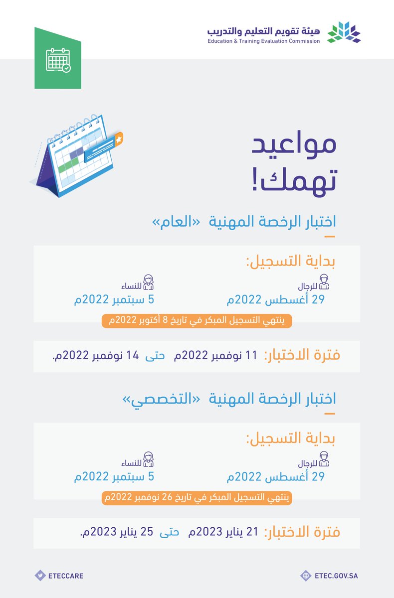 التسجيل في اختبار الرخصة المهنية نساء