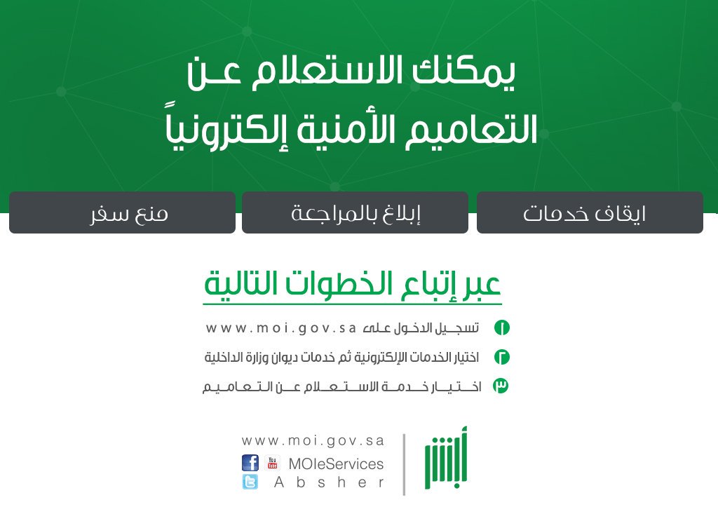 الاستفسار عن إيقاف خدمات برقم الهوية من خلال وزارة الداخلية السعودية