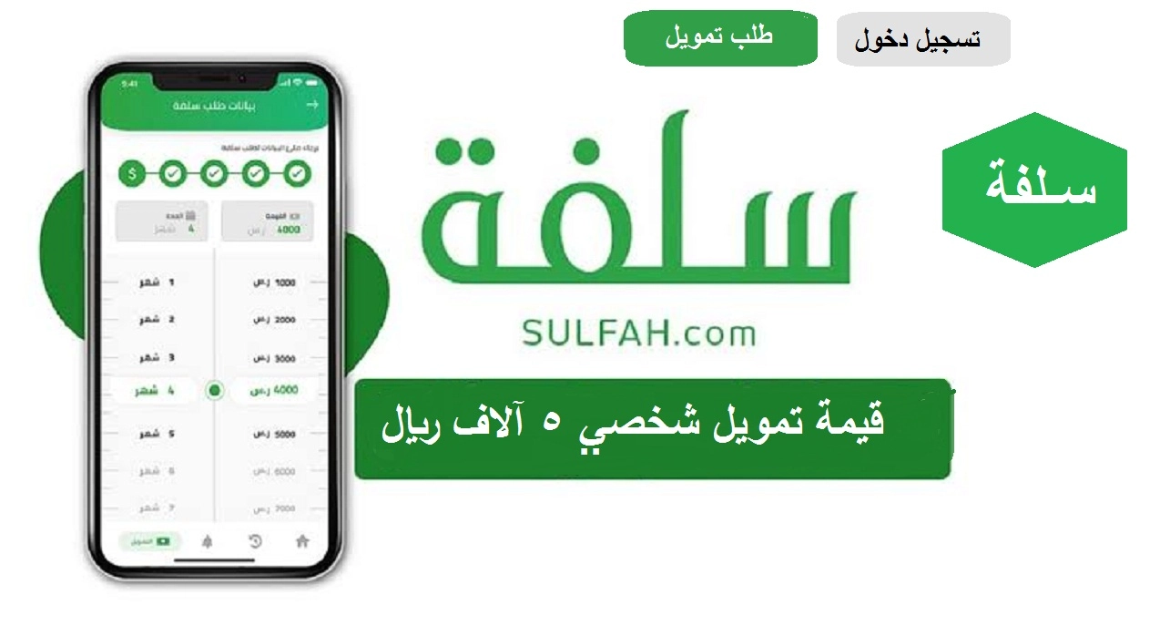 "موافقة سلفة السعودية" عبر منصة سلفة 5000 ريال والموافقة فورية في اقل من 5 دقائق بدون كفيل بهذه الشروط