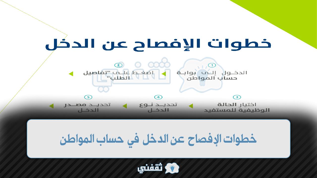 خطوات الإفصاح عن الدخل في حساب المواطن