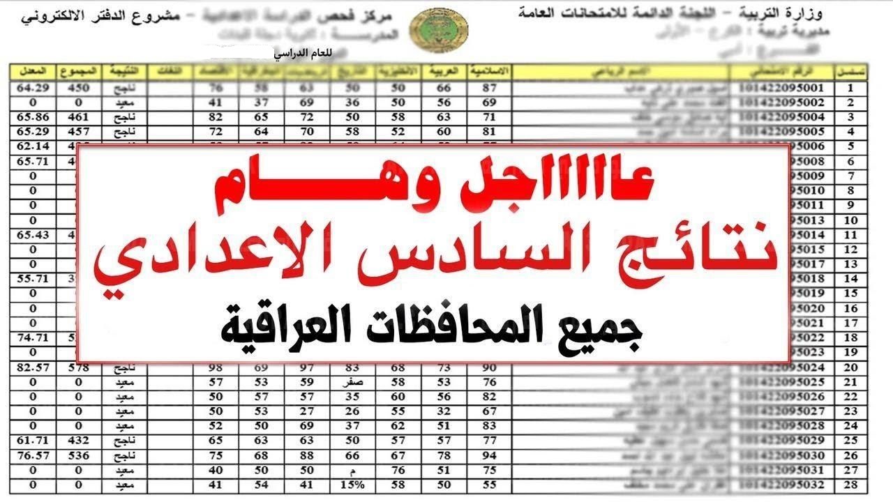 رابط الاستعلام عن نتيجة الصف السادس الاعدادي الدور الثاني 2022