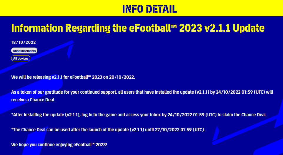 إطلاق eFootball 2023 V2.1.2