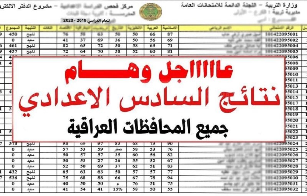 كيفية استخراج نتائج الصف السادس الاعدادي الدور الثاني 2022