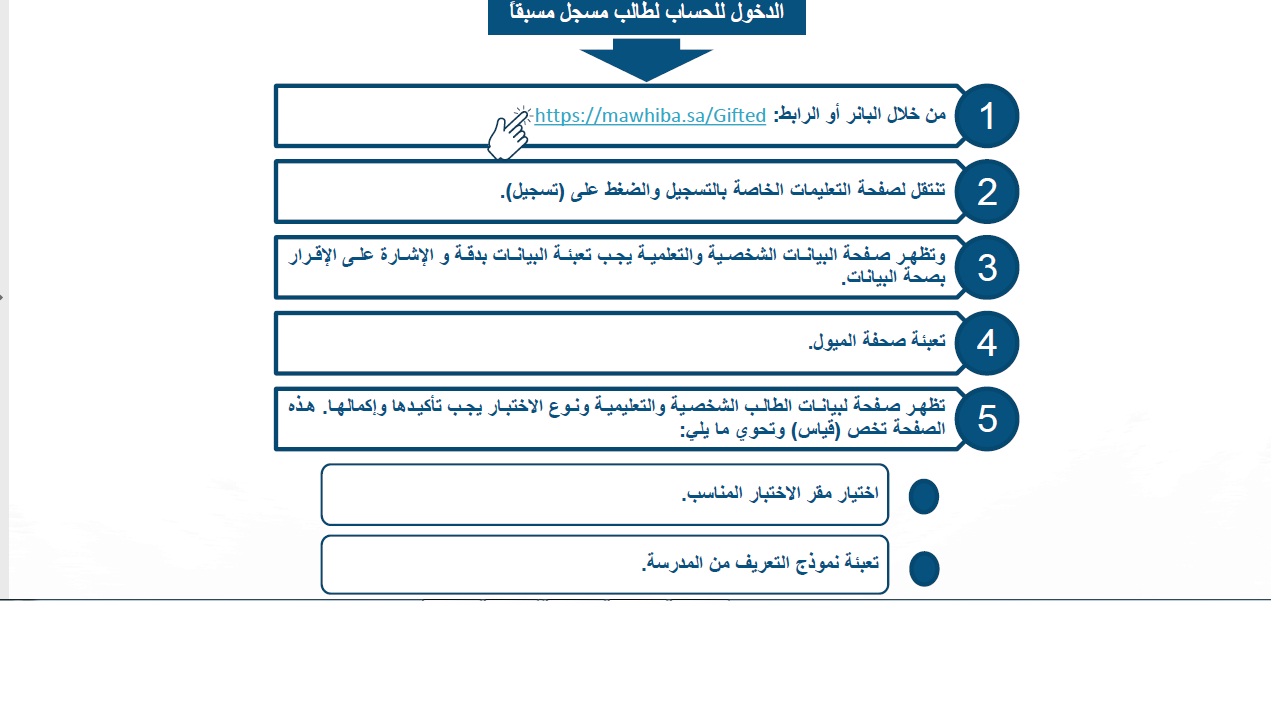 مميزات التسجيل في البرنامج الوطني للكشف عن الموهوبين