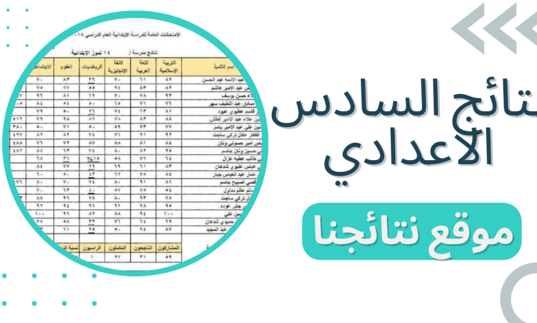 نتائج الدور الثاني السادس الاعدادي 2022 موقع نتائجنا