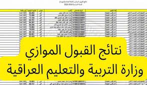 نتائج القبول الموازي في الجامعات العراقية