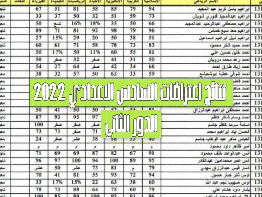 epedu.gov.iq استخراج نتائج اعتراضات السادس الاعدادي 2022 الدور الثاني جميع المحافظات