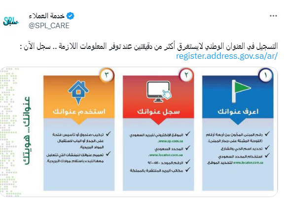التسجيل في العنوان الوطني