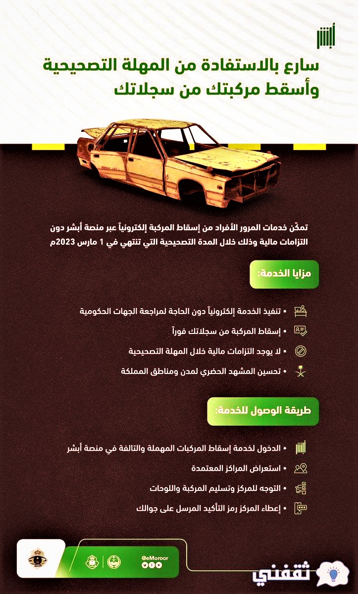 متى تنتهي مهلة اسقاط السيارات التالفه؟
