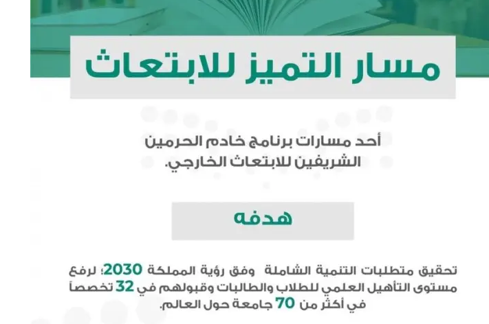 مسار التميز للابتعاث