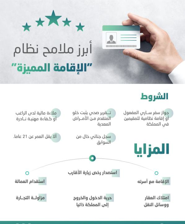 الإقامة الدائمة بالسعودية للمقيمين