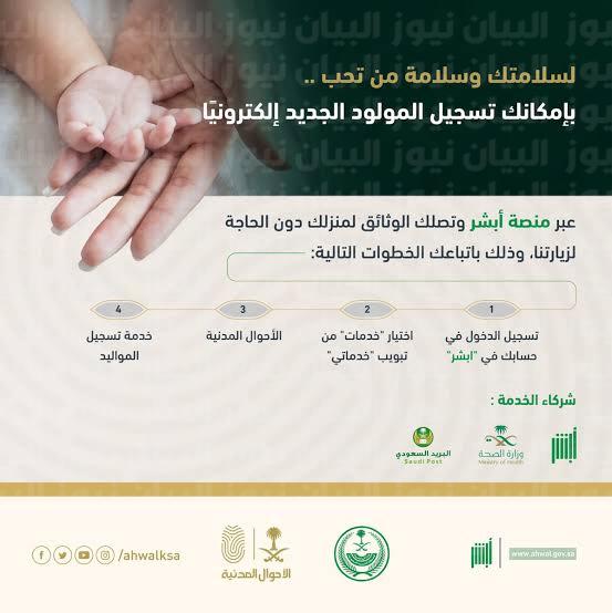 شروط تسجيل المواليد في أبشر