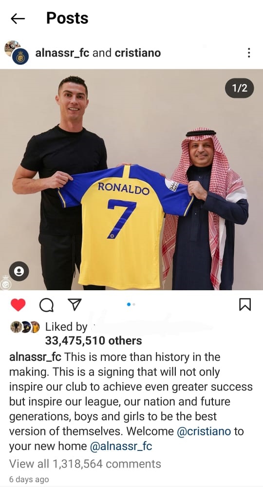 اعلان انتقال كريستيانو الى النصر السعودي العالمي