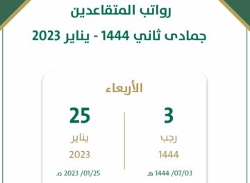 موعد صرف رواتب المتقاعدين بالسعودية شهر يناير 2023