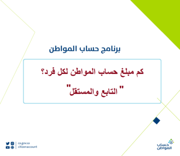 كم مبلغ حساب المواطن لكل فرد المستقل والتابع وكيفية احتساب الدعم؟