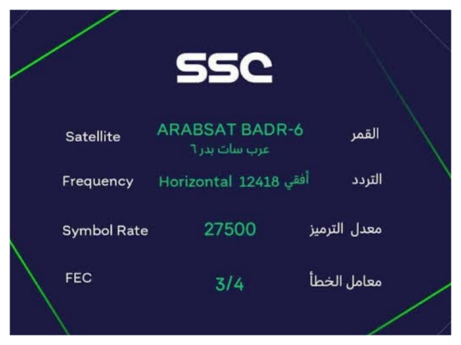 تردد قناة SSC الناقلة فورمولا 1