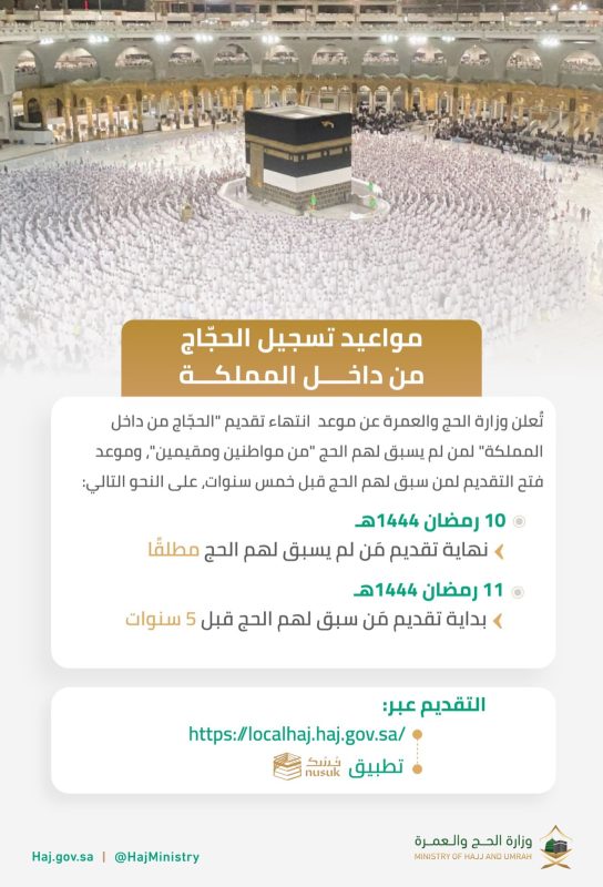 التقديم علي الحج لموسم 1444