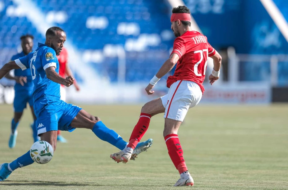 جانب من مباراة الأهلي والهلال السوادني بدوري أبطال أفريقيا 2023