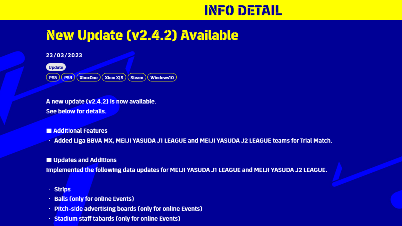 تثبيت eFootball Pes v2.4.2 الأخيرة