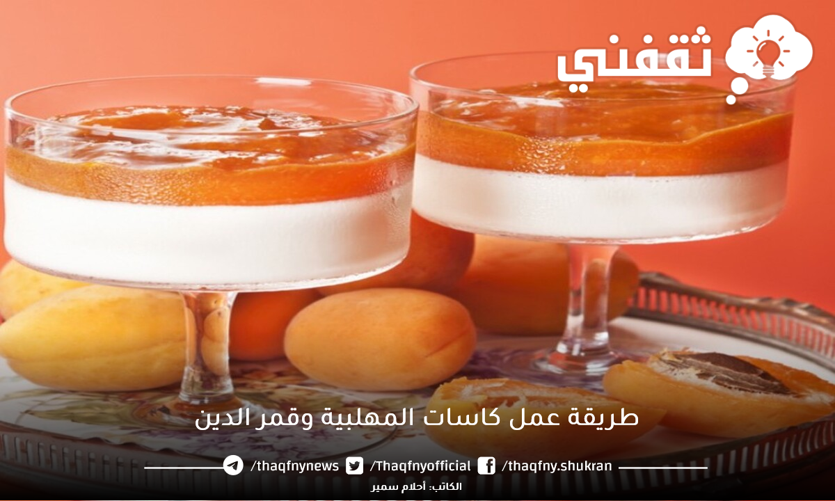 طريقة عمل كاسات المهلبية وقمر الدين
