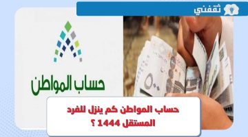 حساب المواطن كم ينزل للفرد المستقل 1444 ؟