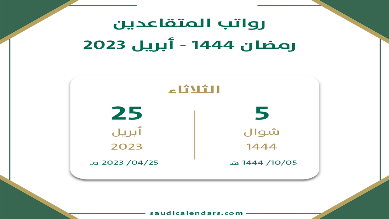إيداع رواتب المتقاعدين 2023