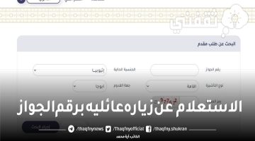 الاستعلام عن زياره عائليه برقم الجواز