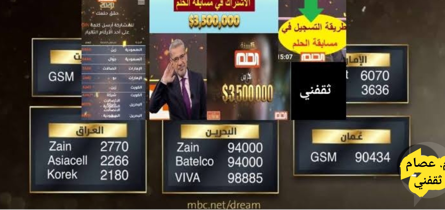 أرقام وشروط الاشتراك في مسابقة الحلم 2023 من أي مكان في العالم