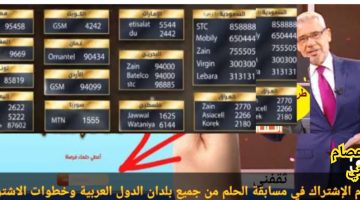 أرقام وشروط الاشتراك في مسابقة الحلم 2023 من أي مكان في العالم