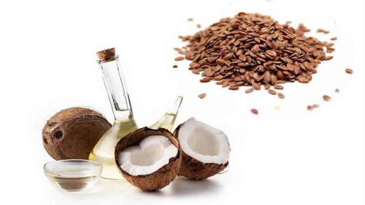 مكونات زيت جوز الهند وبذور الكتان