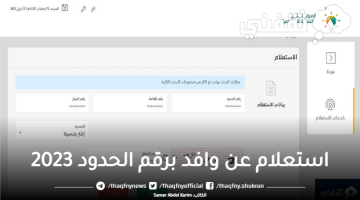 رابط الاستعلام عن وافد برقم الحدود 2023