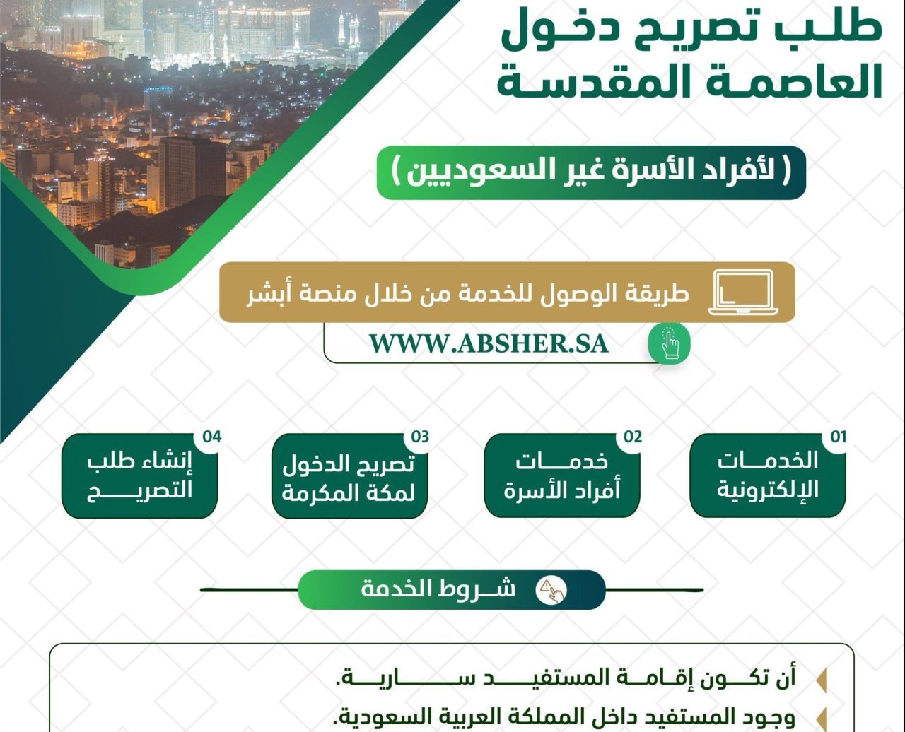 الاستعلام عن تصريح دخول مكة